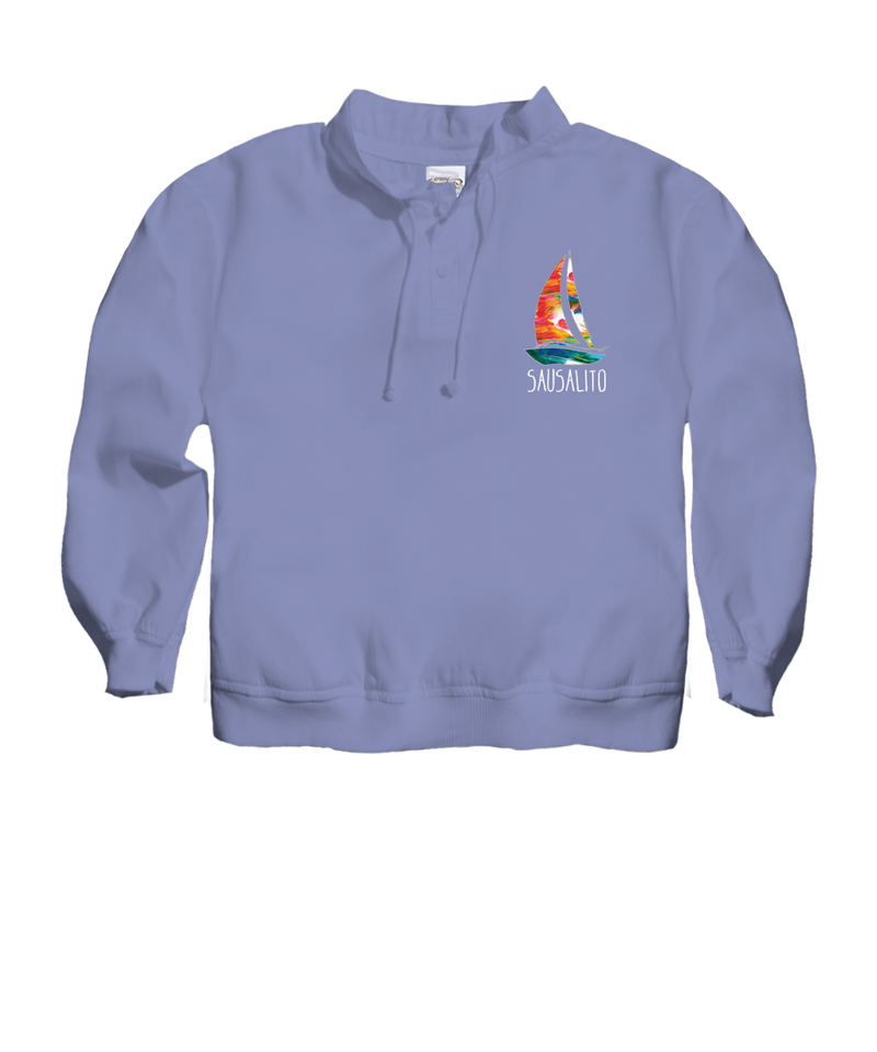 Rainbow In A Sail - Lavender Dyed Long Sleeve Lightweight Pullover