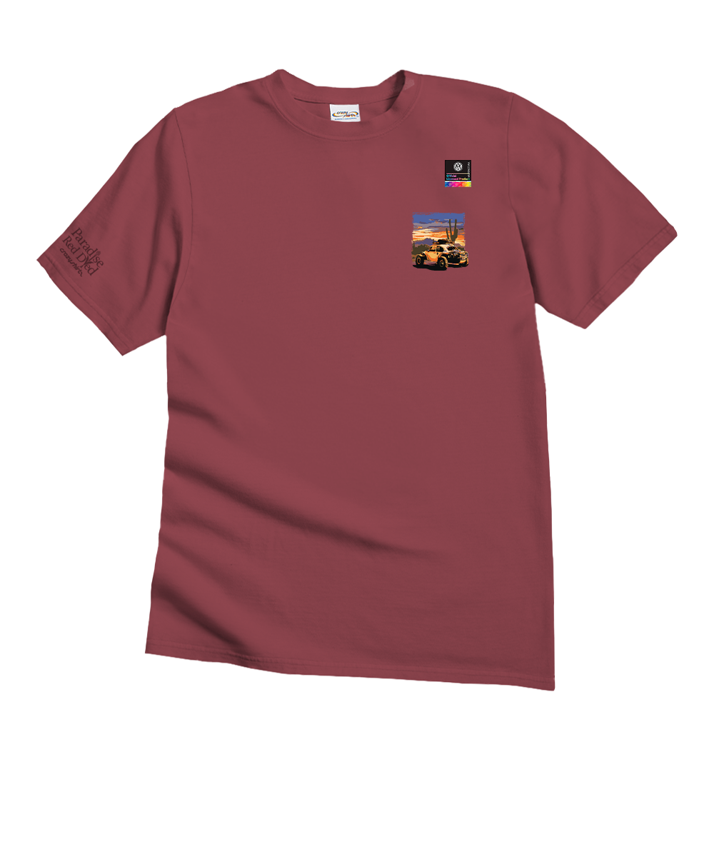 Volkswagen Desert Vibes - Paradise Red Dyed Short Sleeve Crewneck T-Shirt