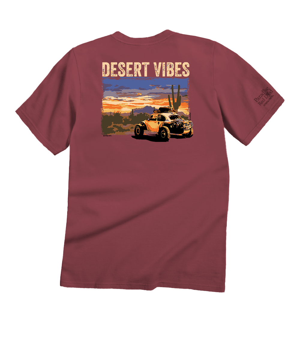 Volkswagen Desert Vibes - Paradise Red Dyed Short Sleeve Crewneck T-Shirt