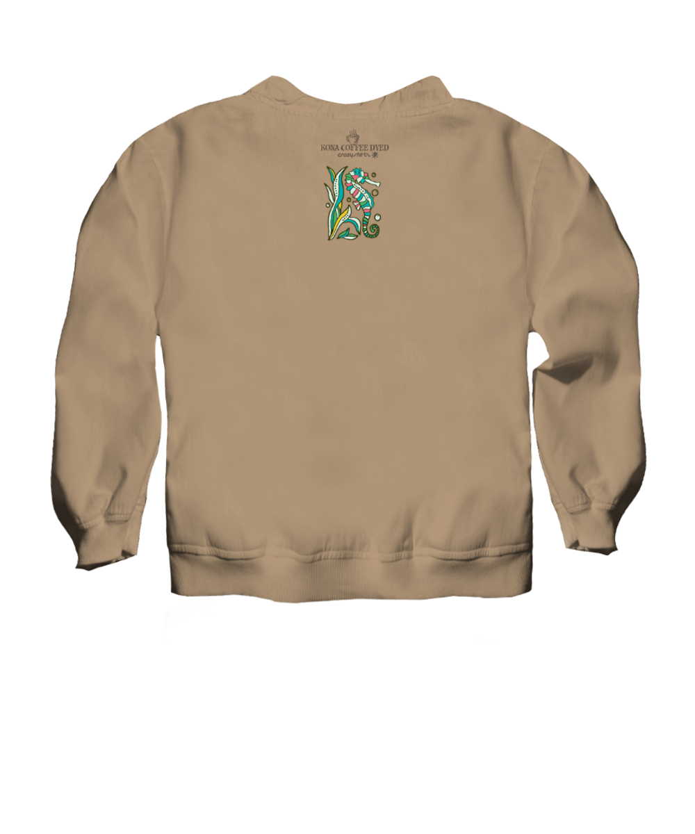 Sea Life Band - Kona Coffee Dyed Long Sleeve Lightweight Pullover