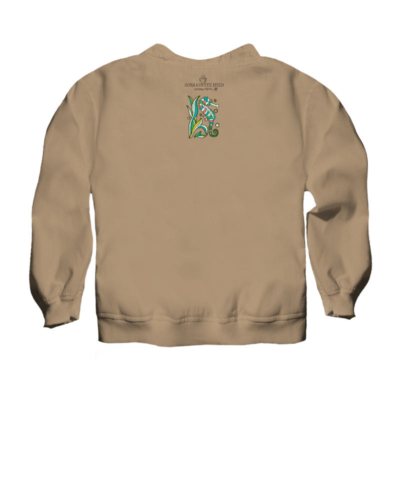 Sea Life Band - Kona Coffee Dyed Long Sleeve Lightweight Pullover