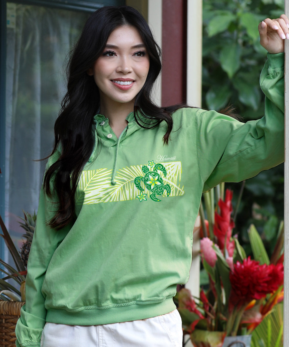 Honu Bliss - Key Lime Dyed Long Sleeve Lightweight Pullover