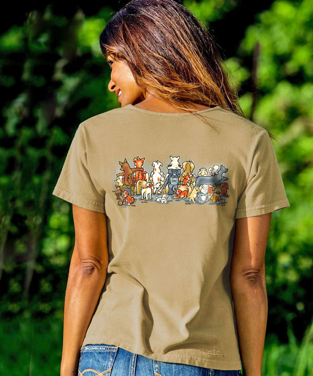 Picket Fence Pooches - Kona Coffee Dyed Short Sleeve Scoop Neck T-Shir