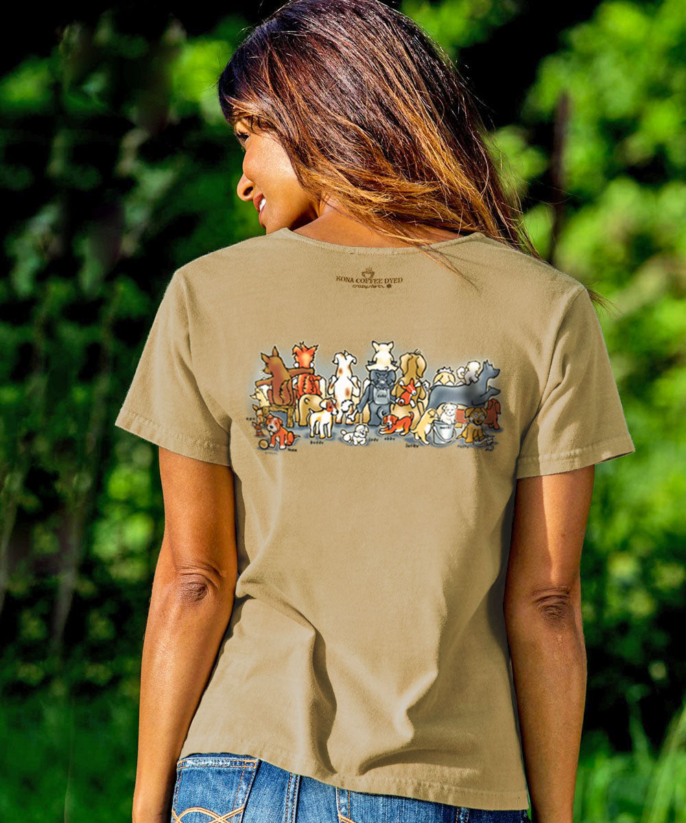 Picket Fence Pooches - Kona Coffee Dyed Short Sleeve Scoop Neck T-Shirt
