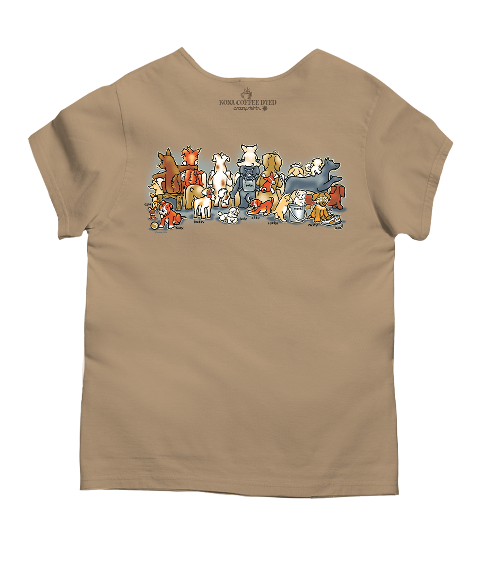 Picket Fence Pooches - Kona Coffee Dyed Short Sleeve Scoop Neck T-Shirt