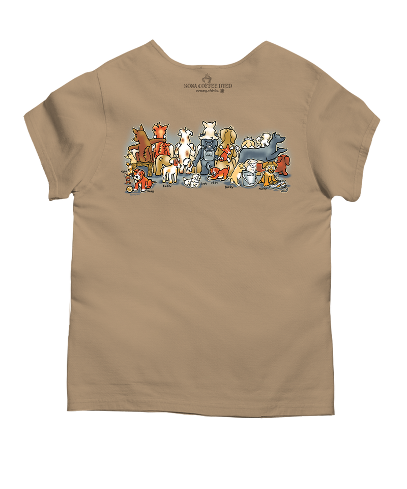 Picket Fence Pooches - Kona Coffee Dyed Short Sleeve Scoop Neck T-Shirt