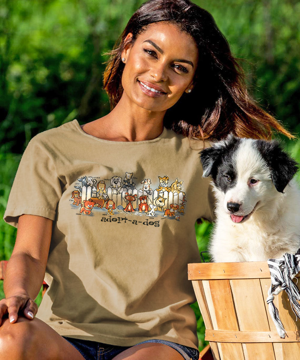 Picket Fence Pooches - Kona Coffee Dyed Short Sleeve Scoop Neck T-Shirt