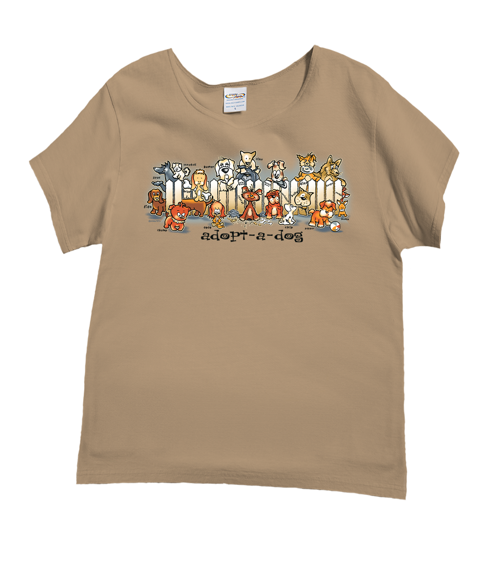 Picket Fence Pooches - Kona Coffee Dyed Short Sleeve Scoop Neck T-Shirt