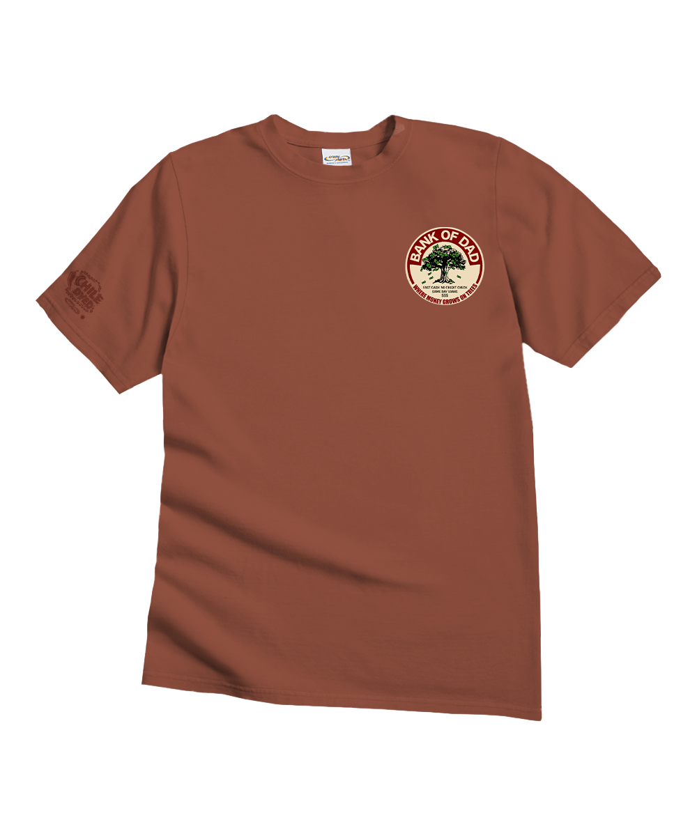 Bank Of Dad Trees - Chile Dyed Short Sleeve Crewneck T-Shirt