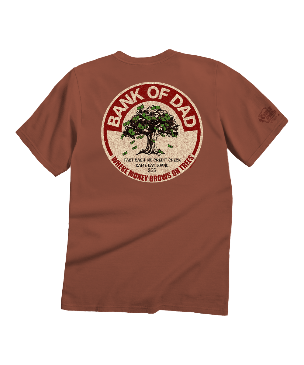 Bank Of Dad Trees - Chile Dyed Short Sleeve Crewneck T-Shirt