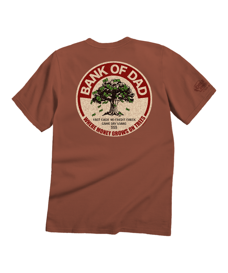 Bank Of Dad Trees - Chile Dyed Short Sleeve Crewneck T-Shirt