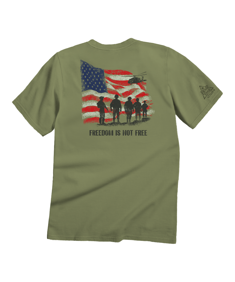Freedom Is Not Free - Hemp Dyed Short Sleeve Crewneck T-Shirt