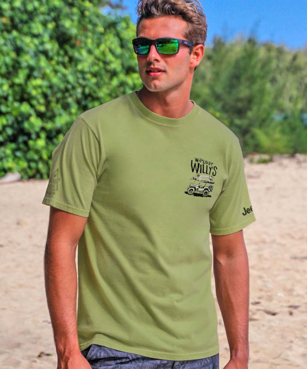 Jeep Wipeout Willys - Hemp Dyed Short Sleeve Crewneck T-Shirt