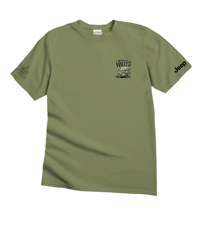 Jeep Wipeout Willys - Hemp Dyed Short Sleeve Crewneck T-Shirt