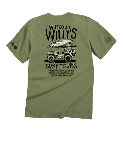 Jeep Wipeout Willys - Hemp Dyed Short Sleeve Crewneck T-Shirt