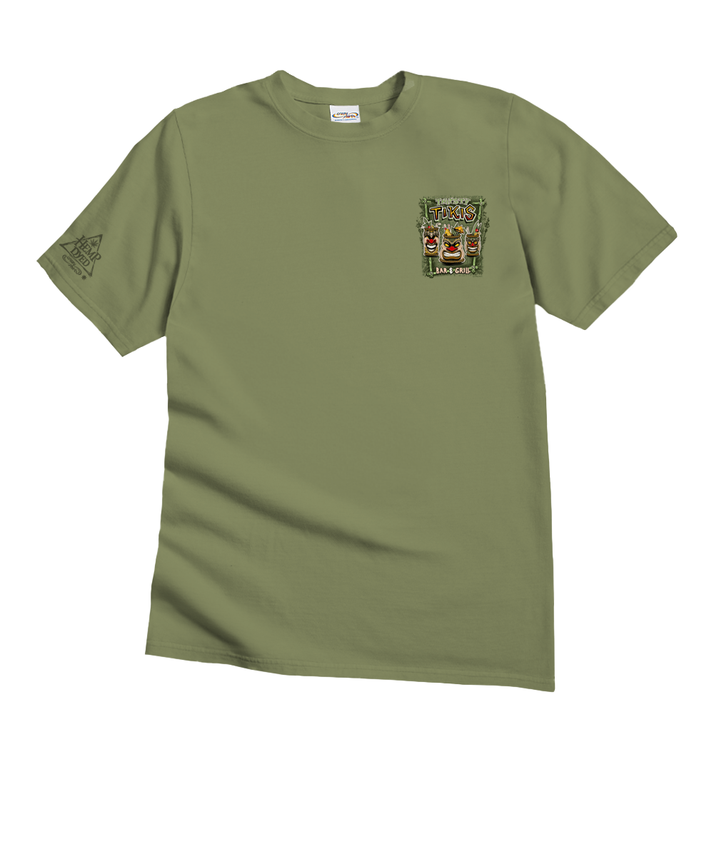 Thirsty Tikis - Hemp Dyed Short Sleeve Crewneck T-Shirt