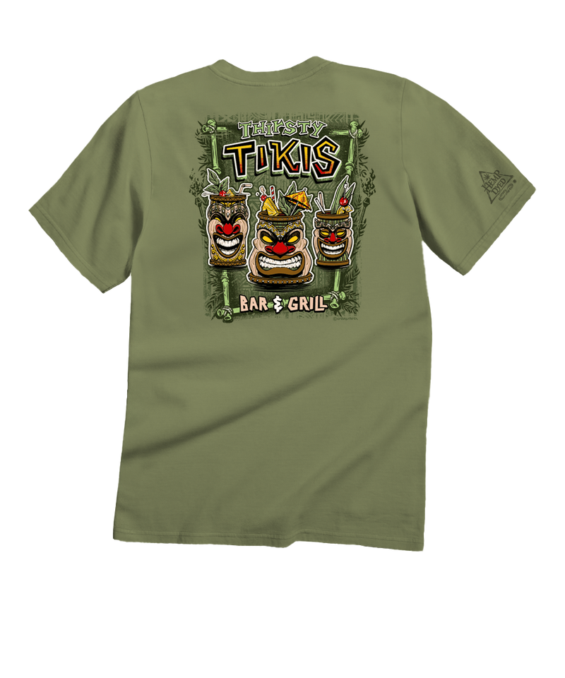 Thirsty Tikis - Hemp Dyed Short Sleeve Crewneck T-Shirt