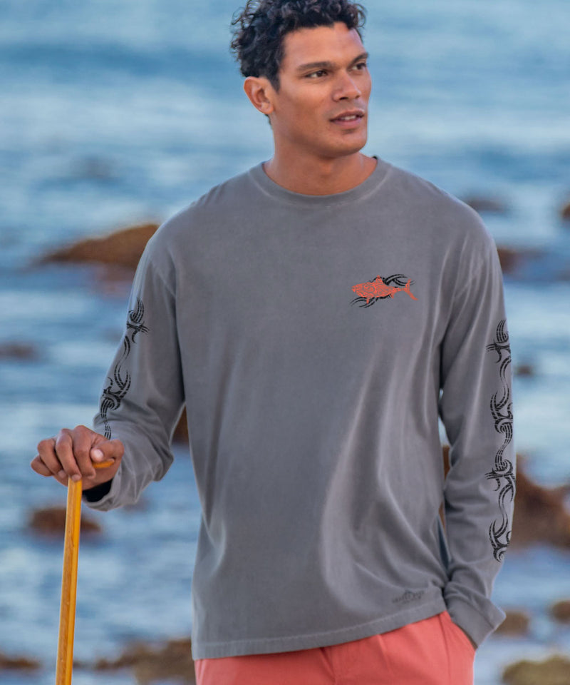 Red Shark - Crater Dyed® Long Sleeve Crewneck T-Shirt