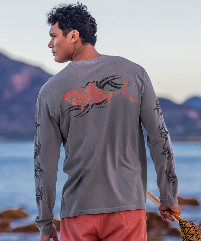 Red Shark - Crater Dyed® Long Sleeve Crewneck T-Shirt