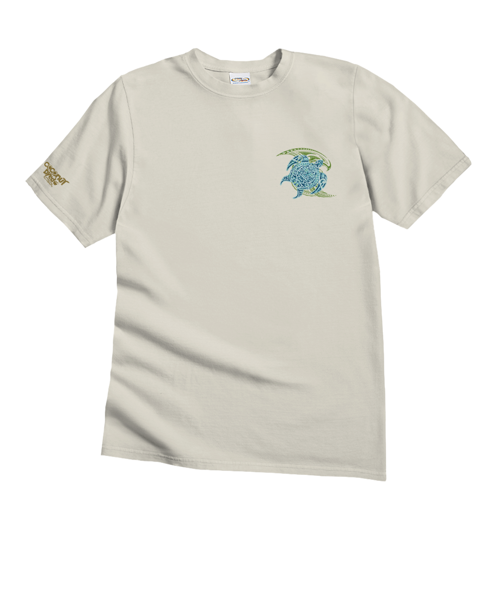 Tribal Honu Nalu - Coconut Dyed Short Sleeve Crewneck T-Shirt