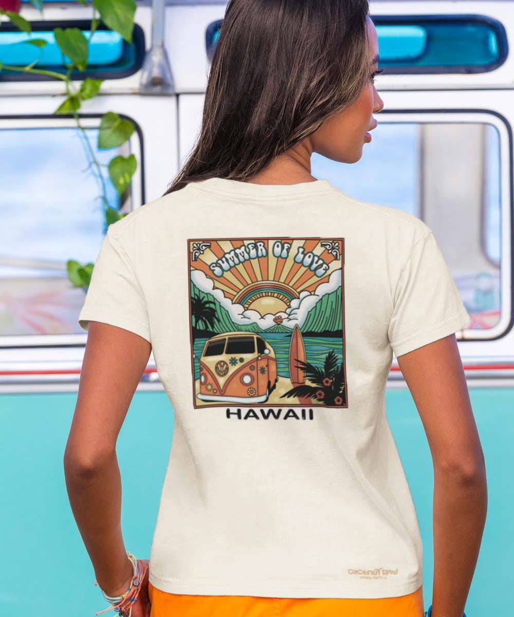 Volkswagen Summer Of Love Scenic - Coconut Dyed Short Sleeve Crewneck