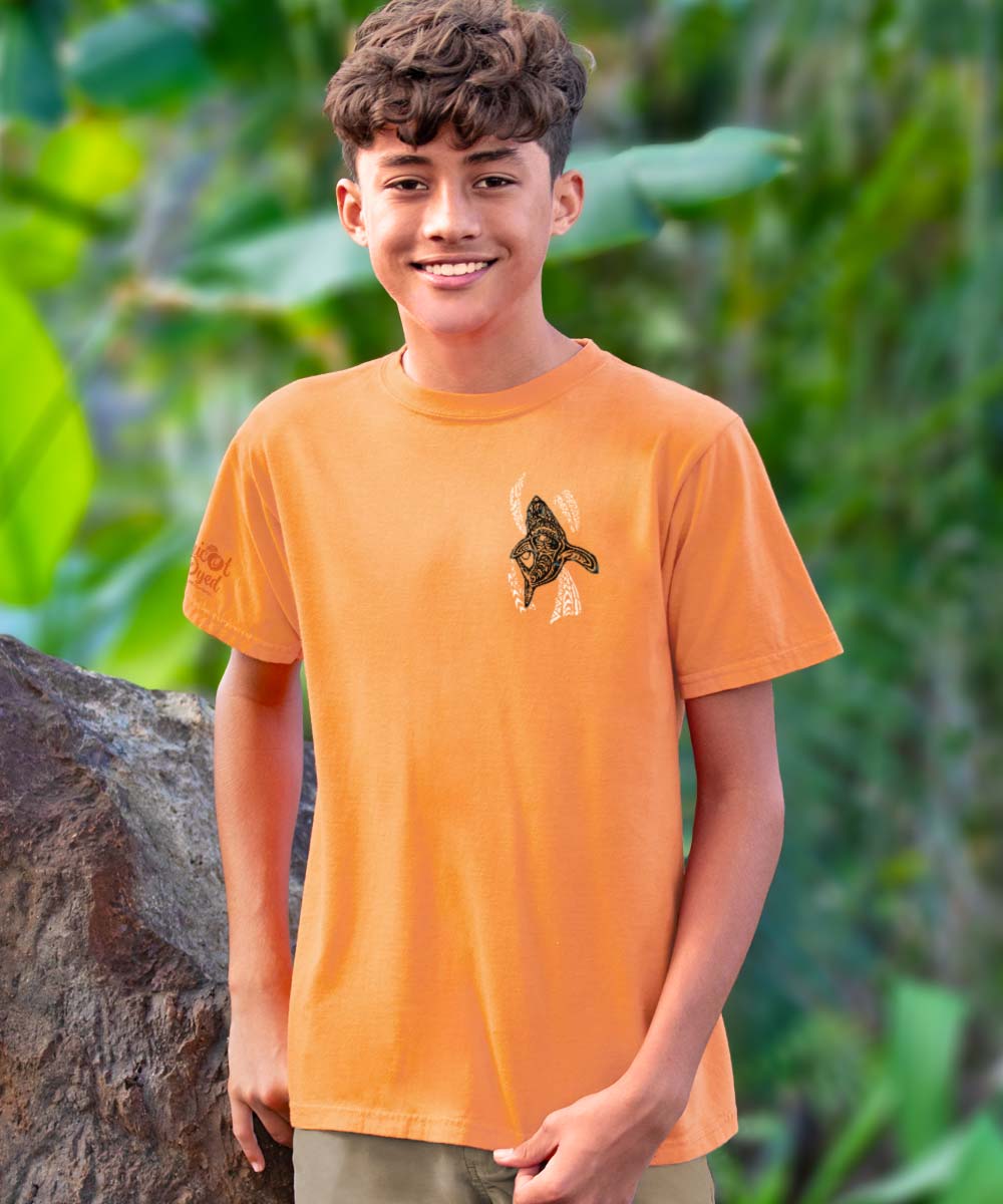 Shark Wave - Apricot Dyed Short Sleeve Crewneck T-Shirt