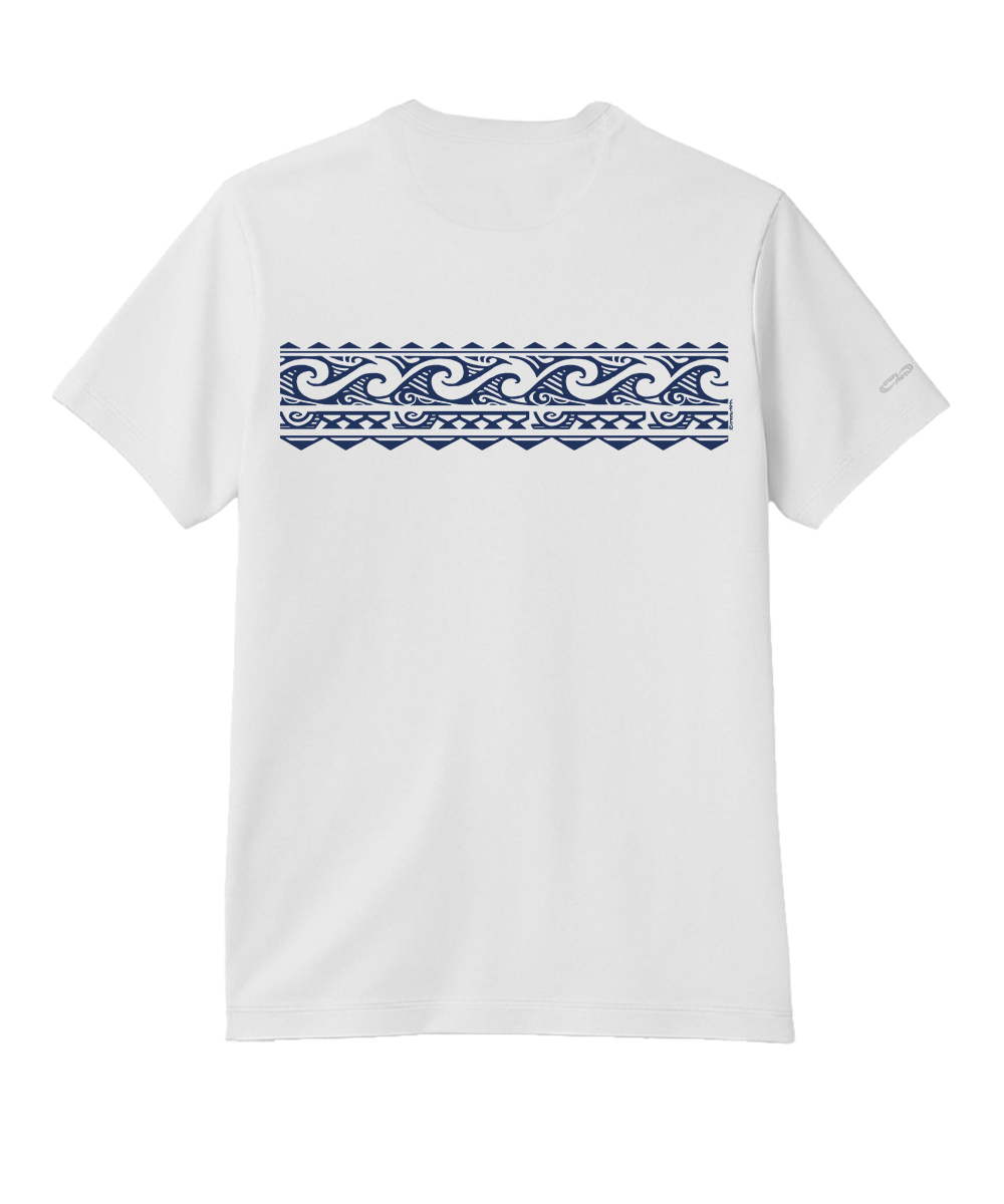 Tribal Wave Band - White Short Sleeve Pima T-Shirt