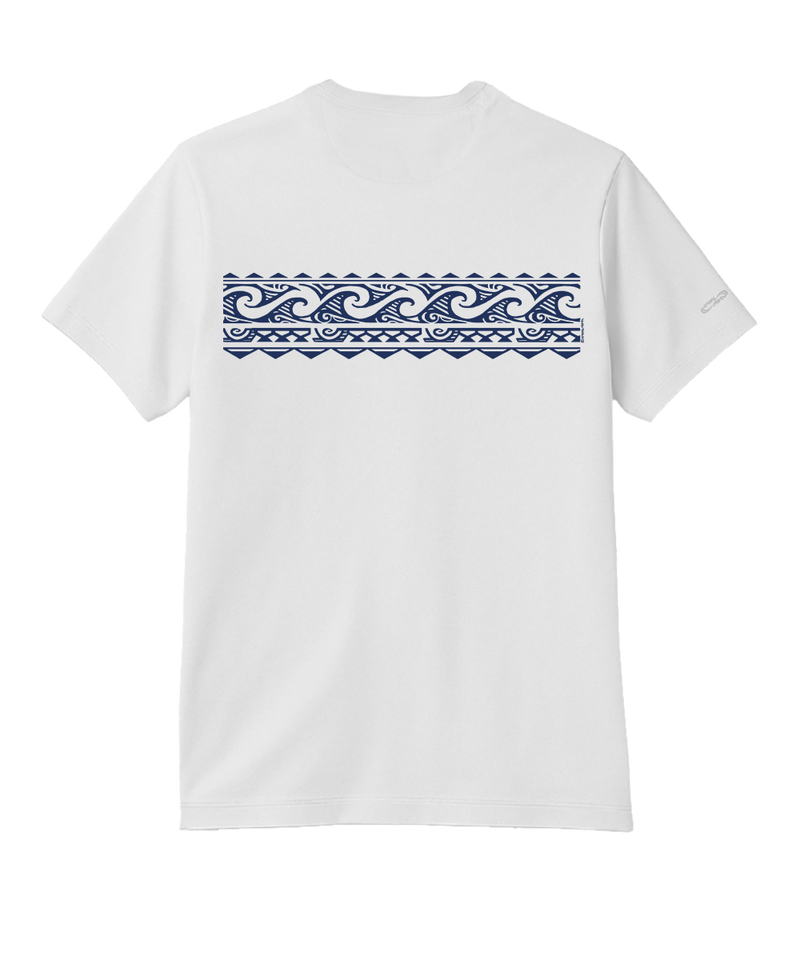 Tribal Wave Band - White Short Sleeve Pima T-Shirt