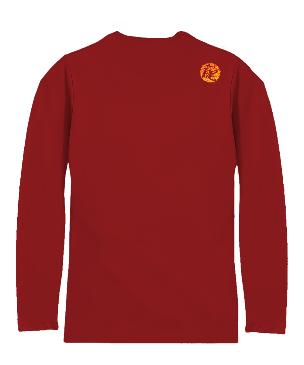 Dragon Flurry - Rugby Red Long Sleeve Pima T-Shirt