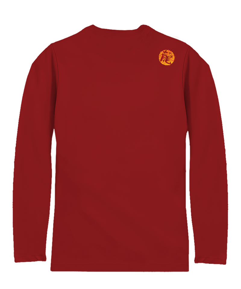 Dragon Flurry - Rugby Red Long Sleeve Pima T-Shirt