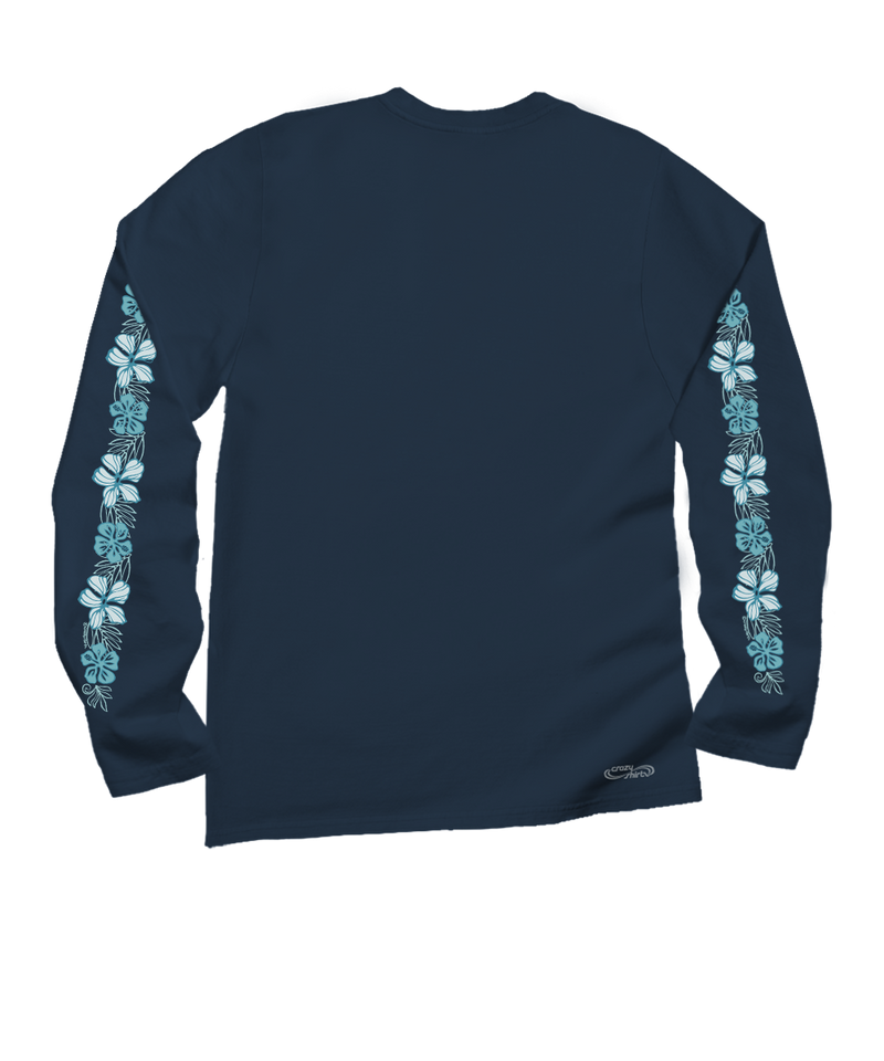 Pua Lani Band - Navy Long Sleeve Crewneck T-Shirt