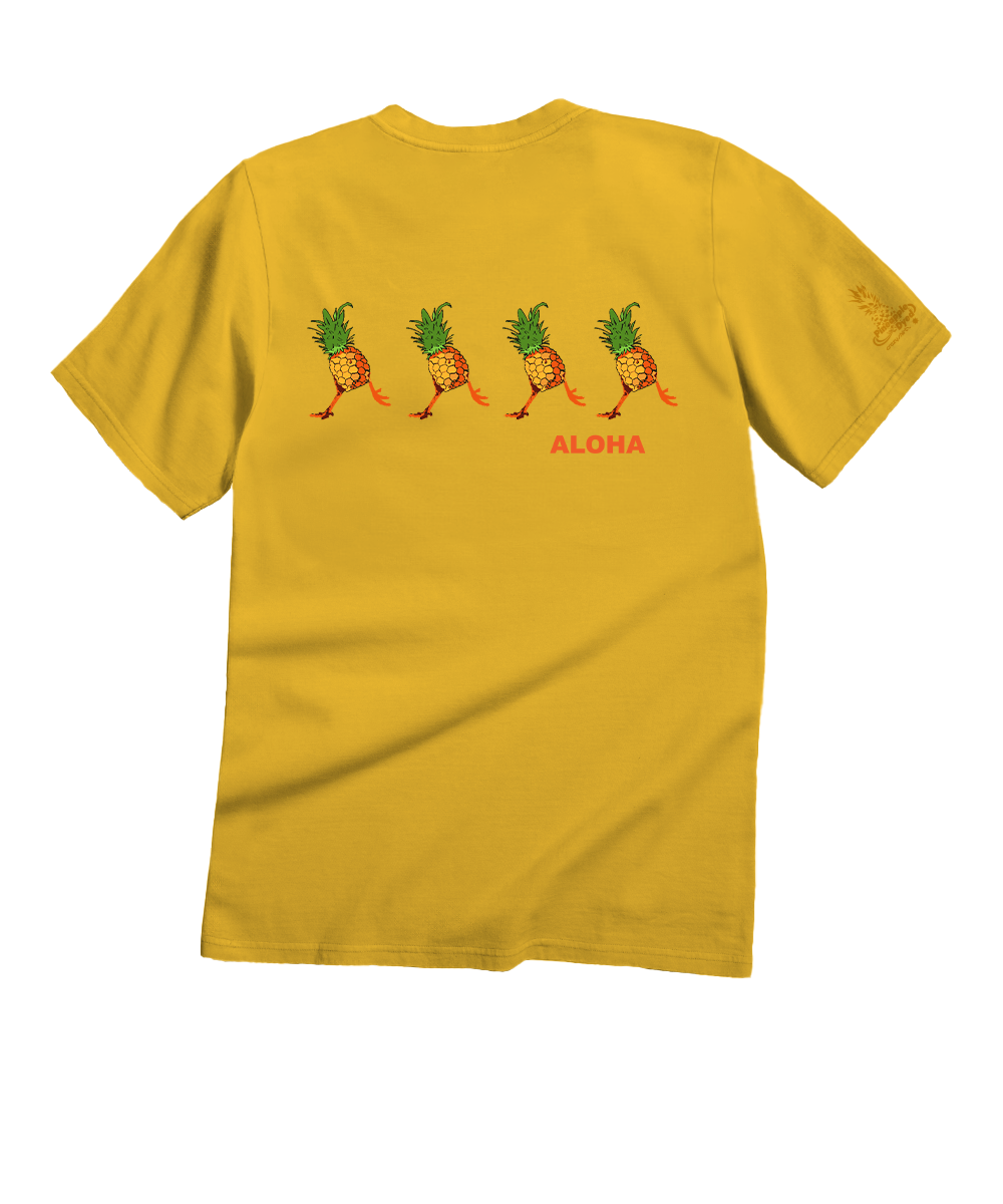 Pineapple Run T-Shirt Men's Pineapple Dyed Yellow Crewneck