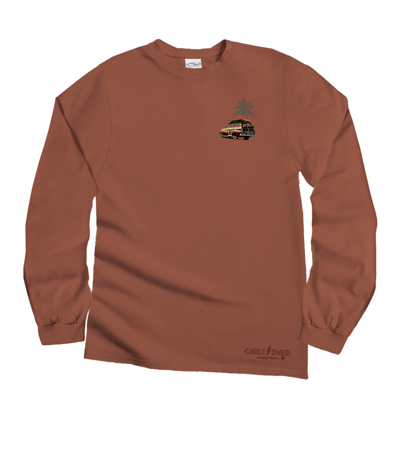 Hawaii Woody - Chile Dyed Long Sleeve Crewneck T-Shirt