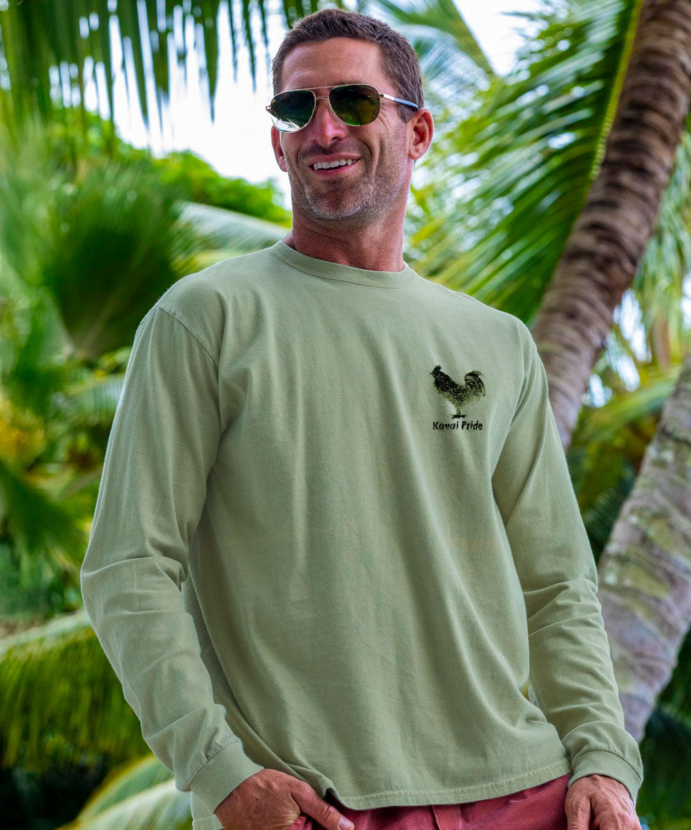 Chicken Scratch - Hemp Dyed Long Sleeve Crewneck T-Shirt