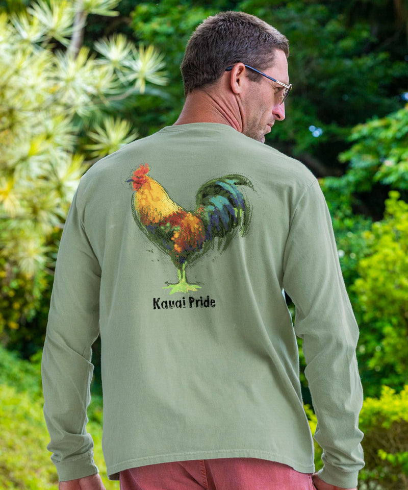 Chicken Scratch - Hemp Dyed Long Sleeve Crewneck T-Shirt