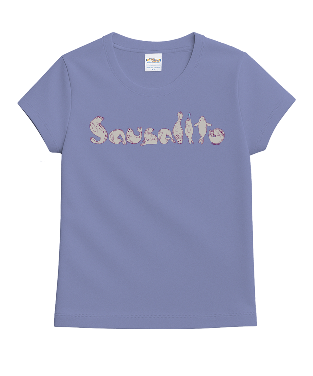 Sausalito Seals Sketch - Lavender Dyed Short Sleeve Crewneck T-Shirt