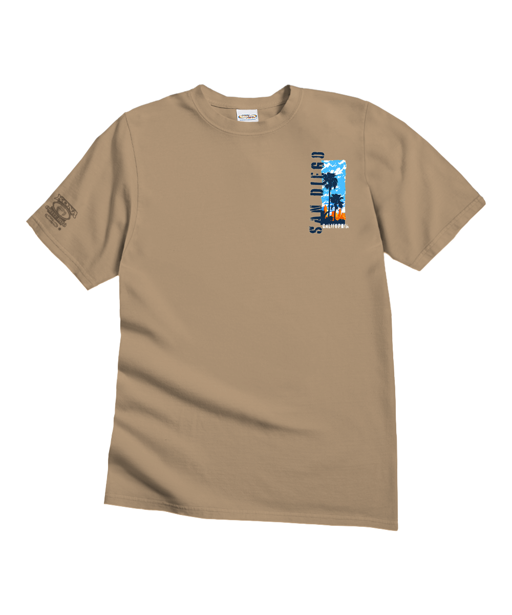 San Diego Collage - Kona Coffee Dyed Short Sleeve Crewneck T-Shirt