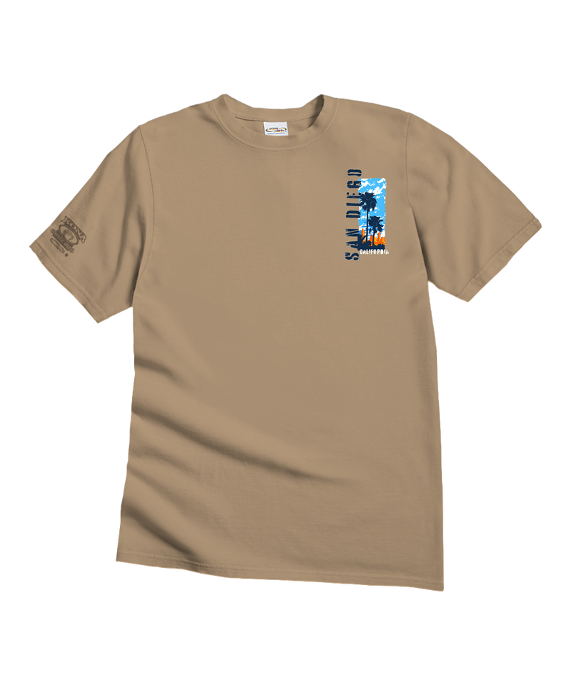 San Diego Collage - Kona Coffee Dyed Short Sleeve Crewneck T-Shirt