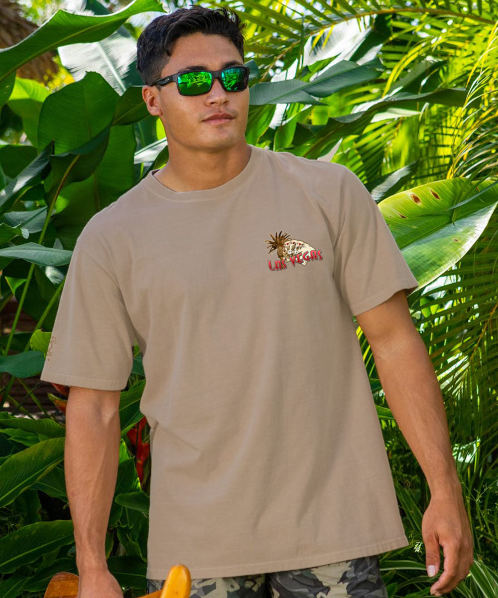 Las Vegas Postcard - Kona Coffee Dyed Short Sleeve Crewneck T-Shirt