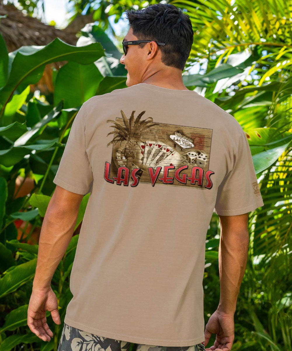 Las Vegas Postcard - Kona Coffee Dyed Short Sleeve Crewneck T-Shirt