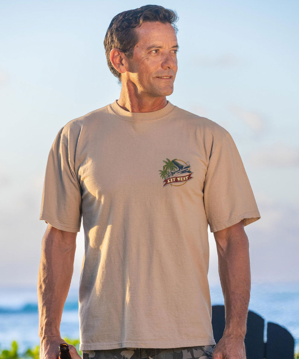Fly The Keys - Kona Coffee Dyed Short Sleeve Crewneck T-Shirt