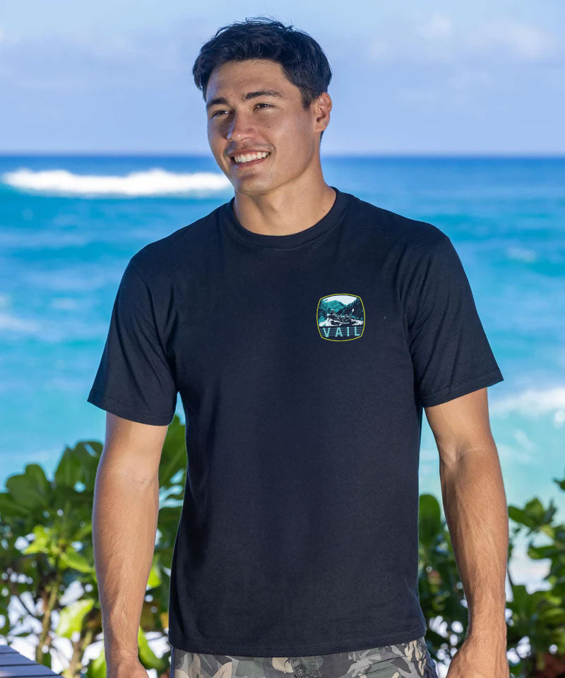 Vail White Water - Black Short Sleeve Crewneck T-Shirt