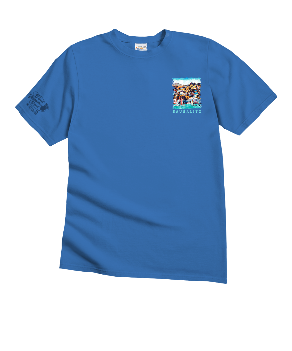 Sailing Sausalito - Blue Hawaii Dyed Short Sleeve Crewneck T-Shirt