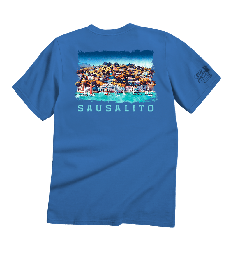 Sailing Sausalito - Blue Hawaii Dyed Short Sleeve Crewneck T-Shirt