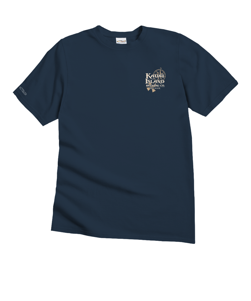 Kauai Island Brewing Co Kauai Island Label - Navy Short Sleeve Crewneck T-Shirt