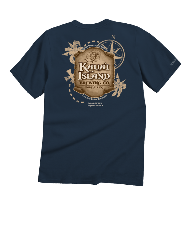 Kauai Island Brewing Co Kauai Island Label - Navy Short Sleeve Crewneck T-Shirt