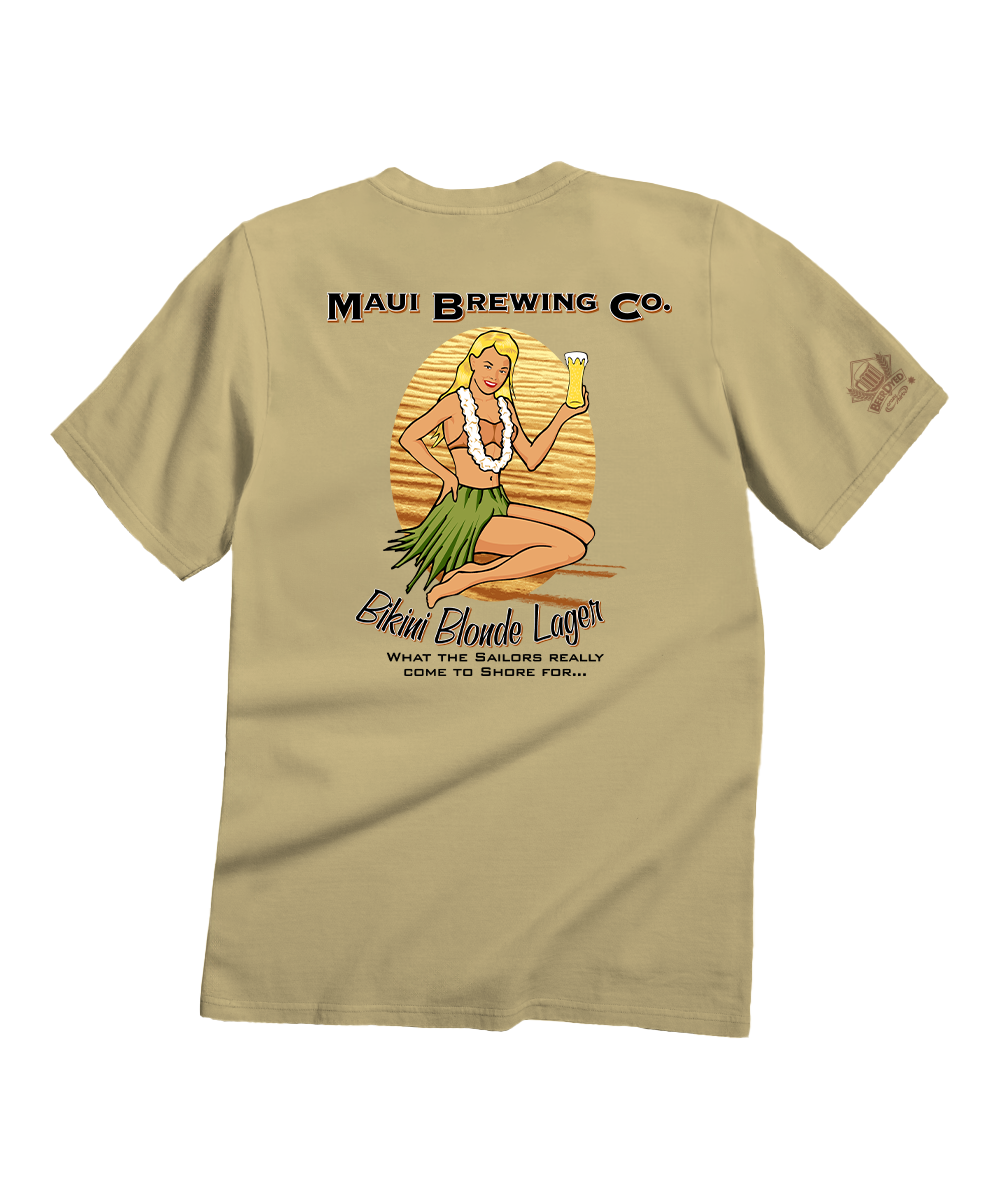 Maui Brewing Co Vintage Bikini Blonde - Beer Dyed Short Sleeve Crewneck T-Shirt