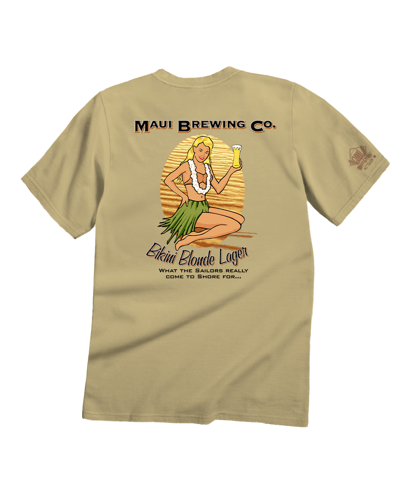 Maui Brewing Co Vintage Bikini Blonde - Beer Dyed Short Sleeve Crewneck T-Shirt