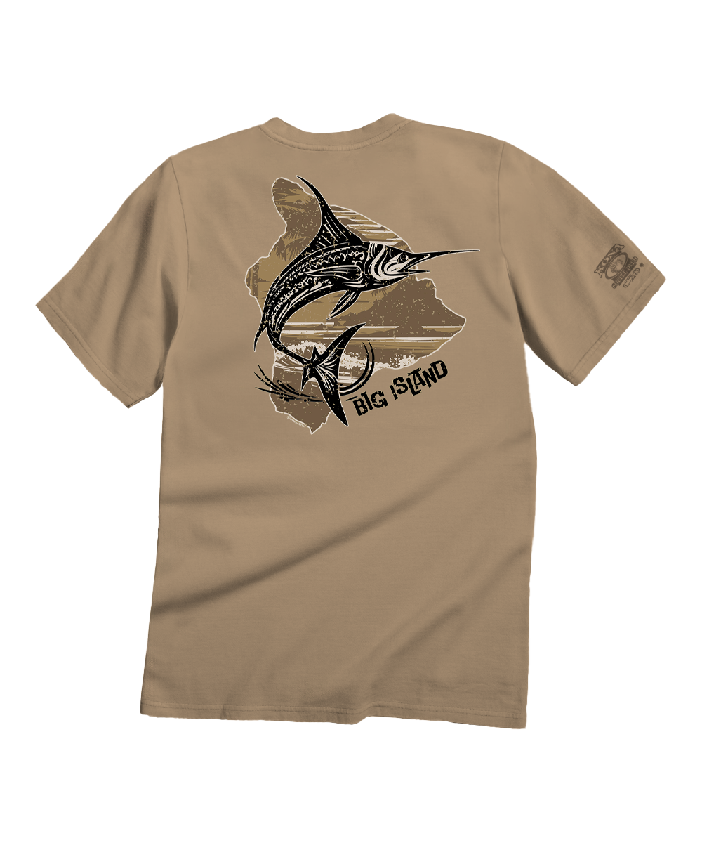 Marlin Of Hawaii - Kona Coffee Dyed Short Sleeve Crewneck T-Shirt