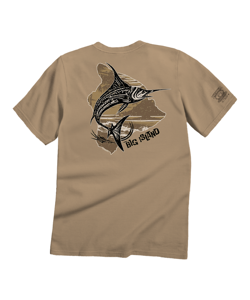 Marlin Of Hawaii - Kona Coffee Dyed Short Sleeve Crewneck T-Shirt